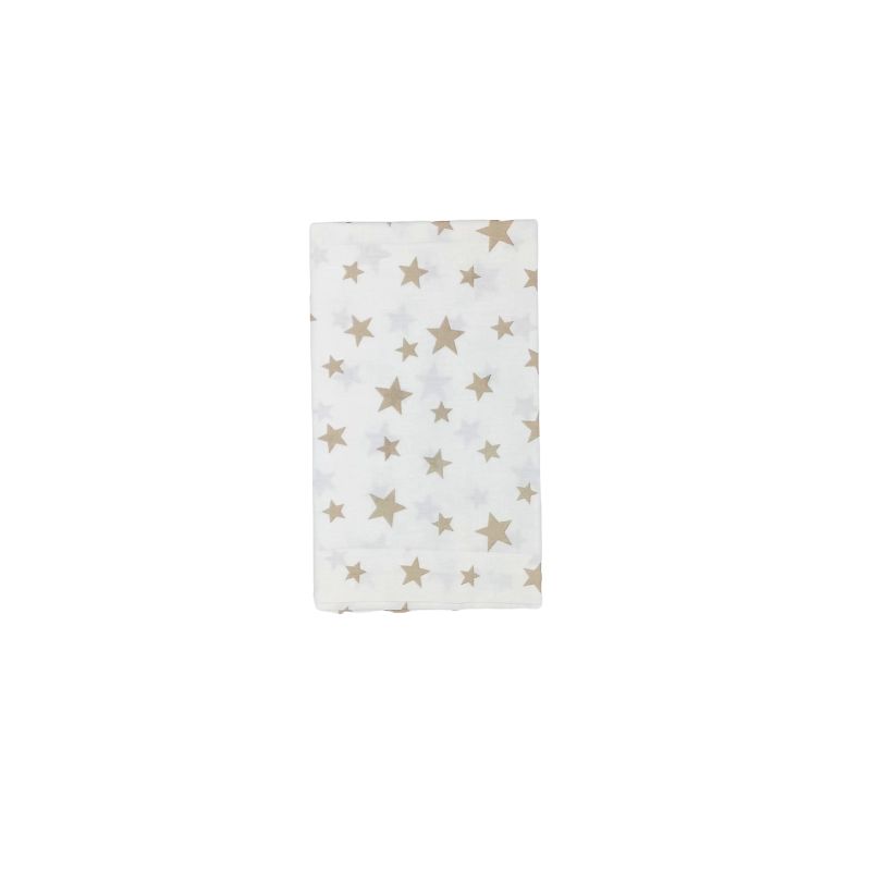 Baby Star Μαξιλαροθήκη 35*45cm Λευκή Με Μπεζ Αστέρια