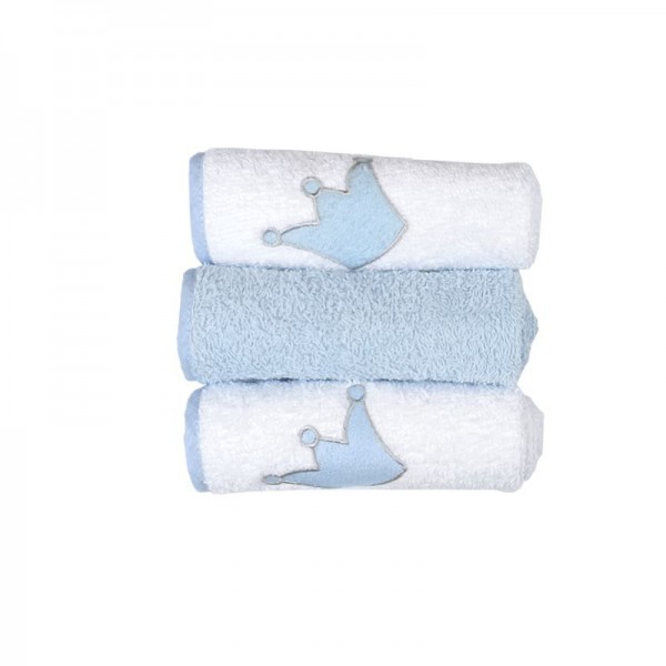 Baby Star Σετ Λαβέτες 3 τμχ (2+1) 30*30cm Prince