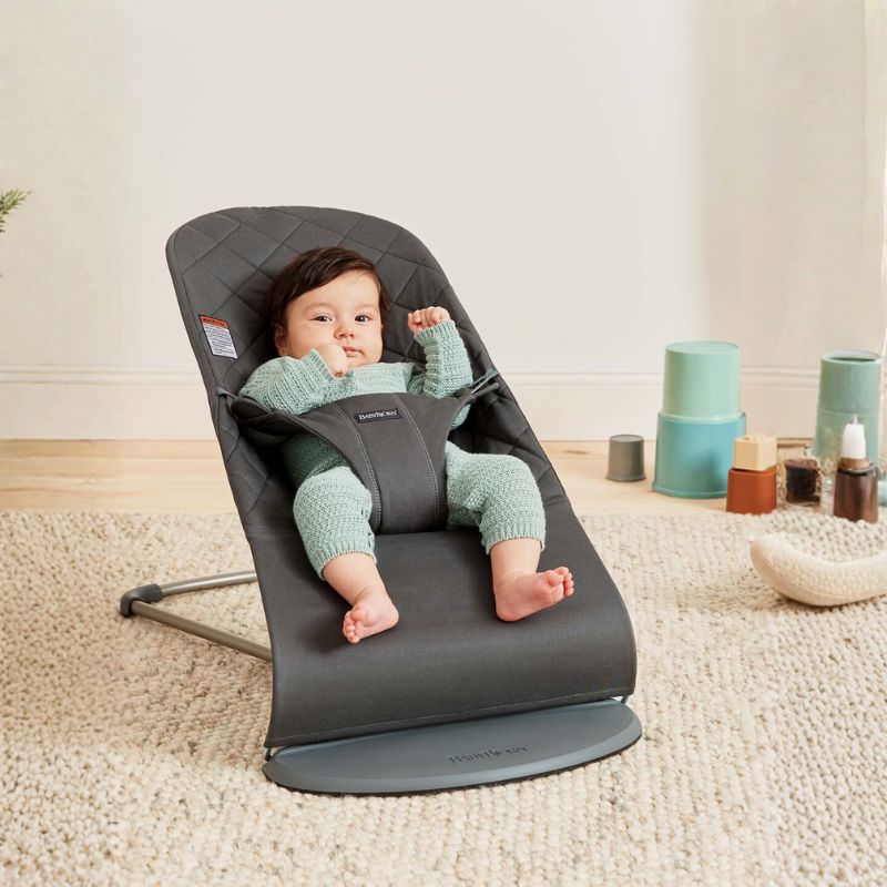 BabyBjorn Bliss Woven Βρεφικό Ρηλάξ Για 3.5-13kg Classic Quilt Anthracite BabyBjorn Bliss Woven Βρεφικό Ρηλάξ Για 3.5-13kg Classic Quilt Anthracite