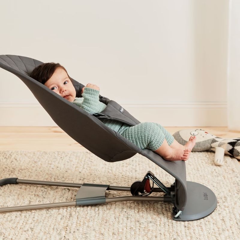 BabyBjorn Bliss Woven Βρεφικό Ρηλάξ Για 3.5-13kg Classic Quilt Anthracite