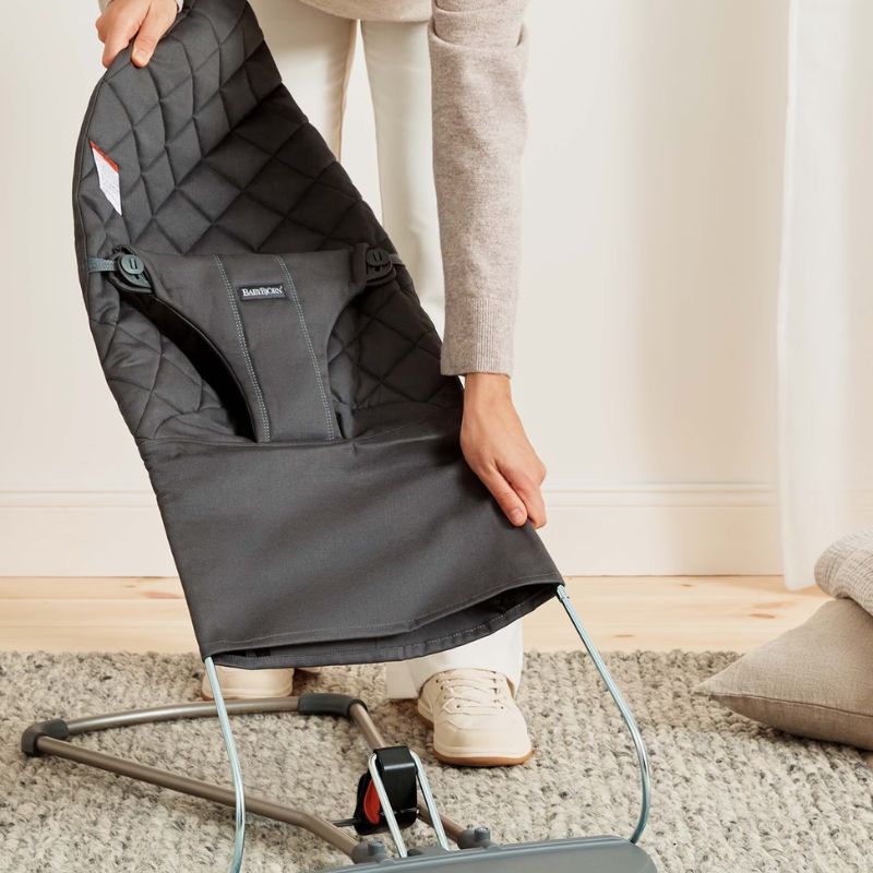 BabyBjorn Bliss Woven Βρεφικό Ρηλάξ Για 3.5-13kg Classic Quilt Anthracite