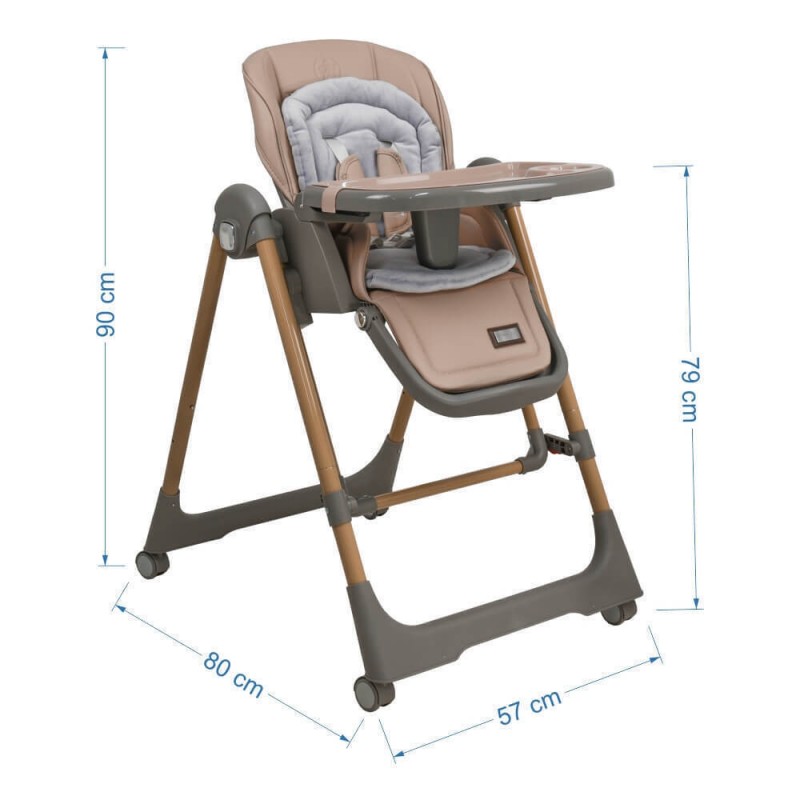 Bebe Stars Nuovo Αναδιπλούμενο Καρεκλάκι Φαγητού 2 in 1 Grey