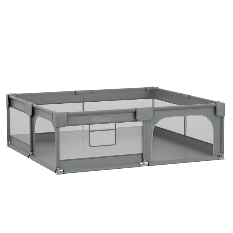 Bebe Stars Πάρκο για μωρά ορθογώνιο 180×200 Playzen Grey