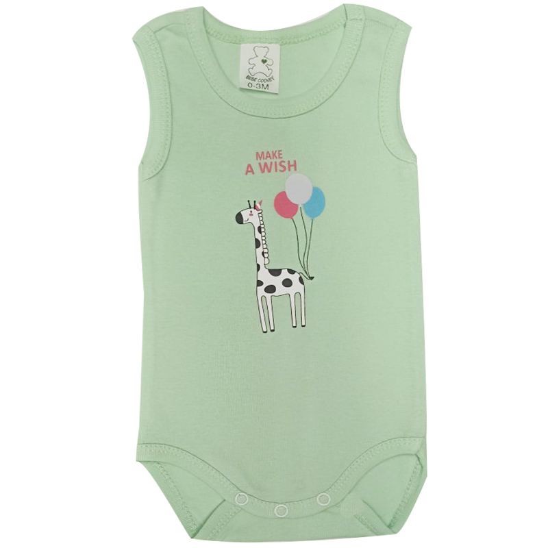Bebecooney Αμάνικο Φορμάκι-Εσώρουχο Καμηλοπάρδαλη Μέντα 6-9 Μηνών 3904