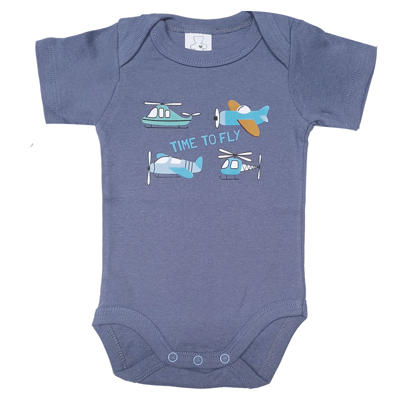 Bebecooney Κοντομάνικο Φορμάκι-Εσώρουχο Αεροπλάνα Indigo 0-3 Μηνών 3909