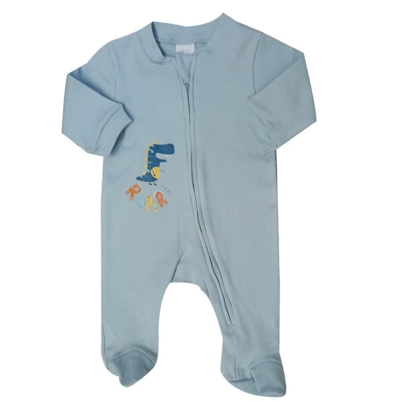 Bebecooney Ολόσωμο Φορμάκι Interlock Roar Ice Blue 0-3 Μηνών 4207