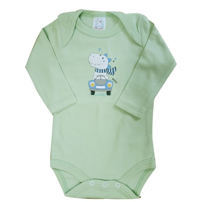 Bebecooney Μακρυμάνικο Φορμάκι-Εσώρουχο Beep Λάιμ-Σιέλ 0-3 Μηνών 4704