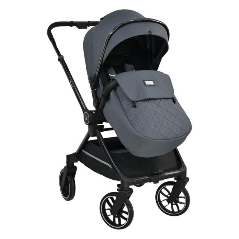 Bebestars Πολυκαρότσι Mirage 2σε1 με Αυτόματο Μηχανισμό Quick–Twist Grey