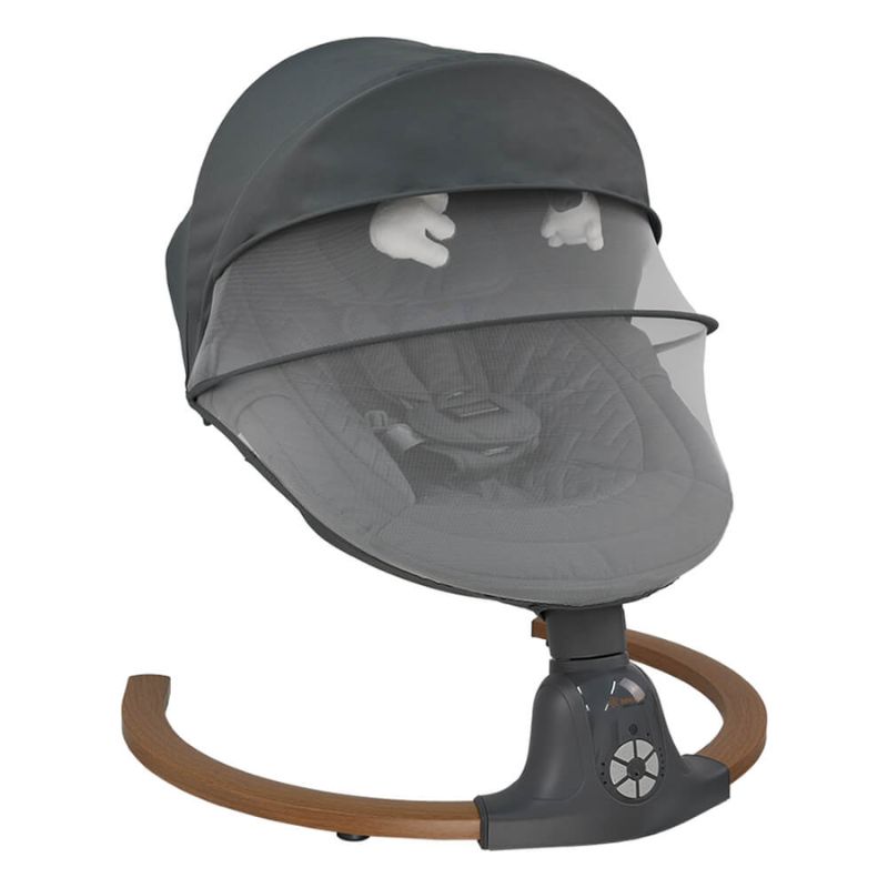 Bebe Stars Fluffy Ηλεκτρική Κούνια Ρηλάξ Smoked Grey