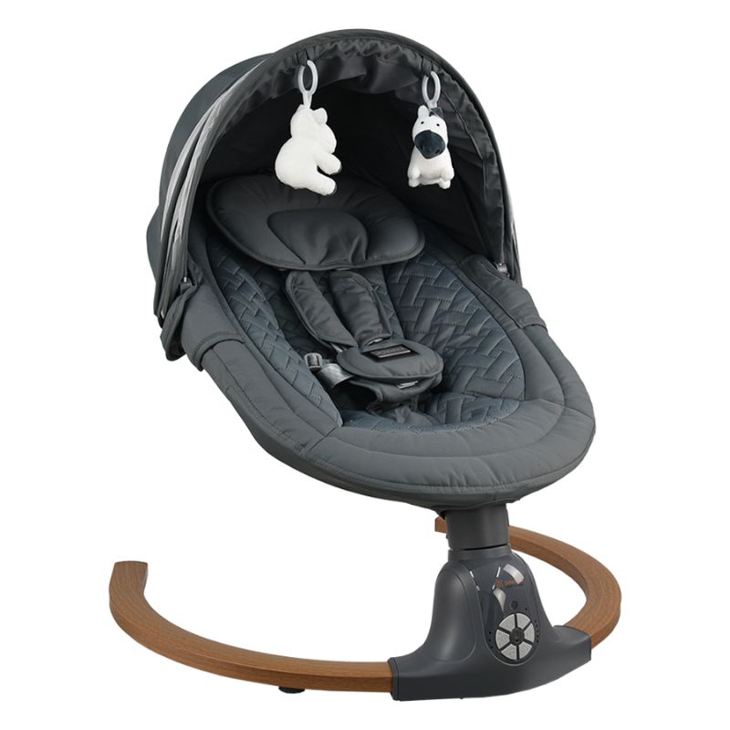 Bebe Stars Fluffy Ηλεκτρική Κούνια Ρηλάξ Smoked Grey