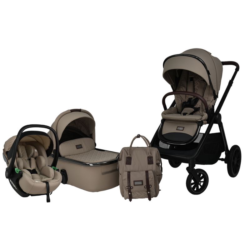 Bebe Stars Mythos Πολυκαρότσι 3-Σε-1 Με Κάθισμα Αυτοκινήτου Baby i-Size 40-87cm Natural Beige
