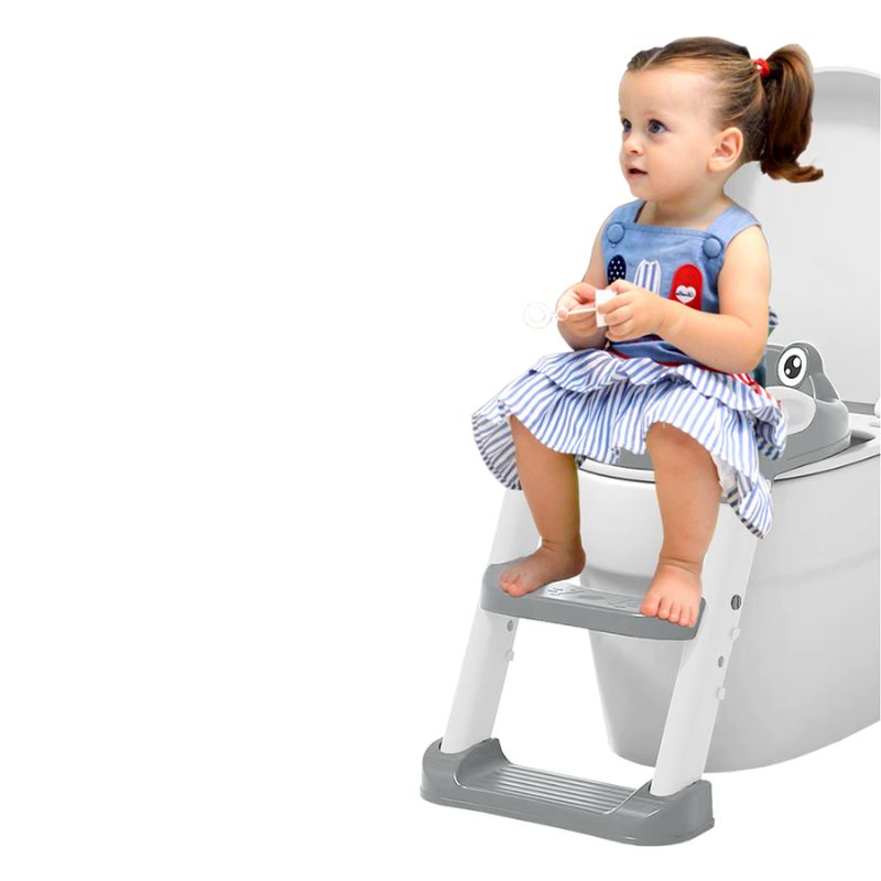 Bebe Stars Frog Εκπαιδευτικό Κάθισμα Τουαλέτας Με Χερούλια Και Σκαλοπατάκια Forest Green