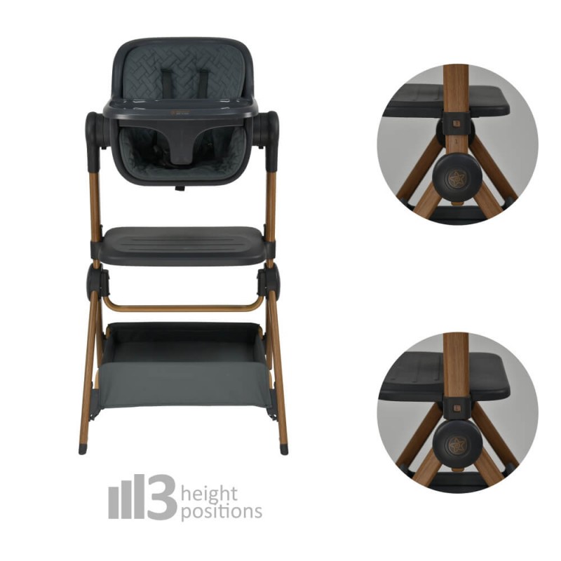 BebeStars Λίκνο Serenity 2 in 1 Smoked Grey 846-186