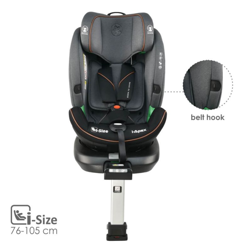 Bebe Stars i–Apex i-Size Κάθισμα Αυτοκινήτου Για 40-150cm Grey
