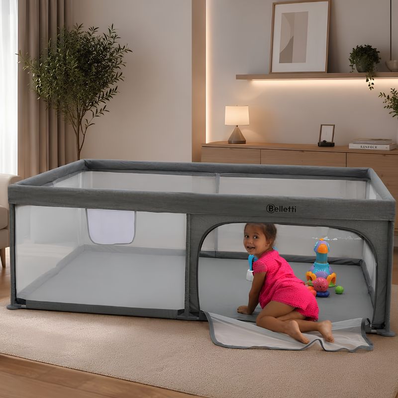 Belletti Playground XXL Πάρκο 180*200cm Gray Με Playmat