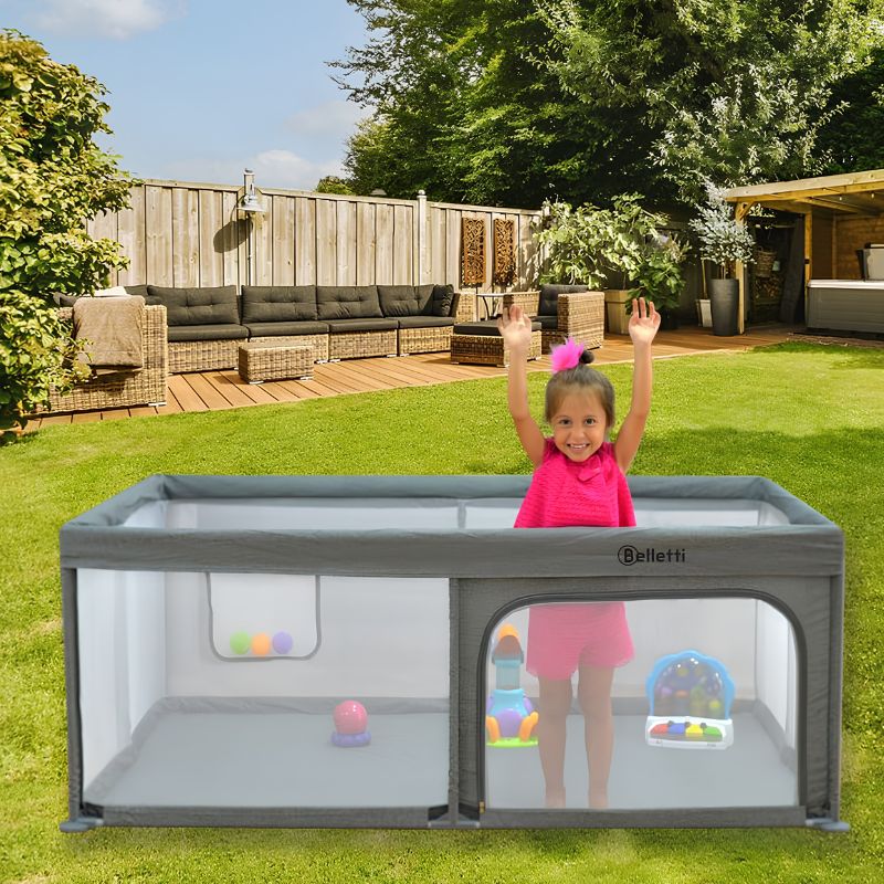 Belletti Playground XXL Πάρκο 180*200cm Gray Με Playmat