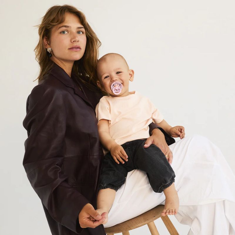 Bibs Studio Polka Colour Σετ Στρογγυλές Πιπίλες Latex Νο1 0-6 Μηνών Baby Pink / Mocha