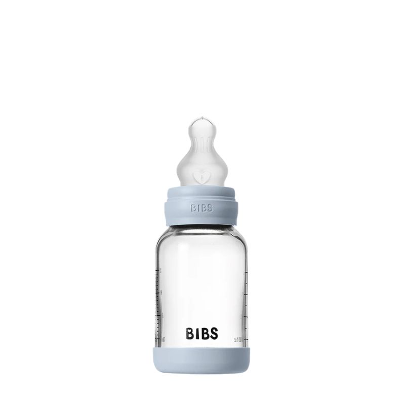 Bibs Γυάλινο Μπιμπερό Με Σιλικονούχα Θηλή 120ml Baby Blue