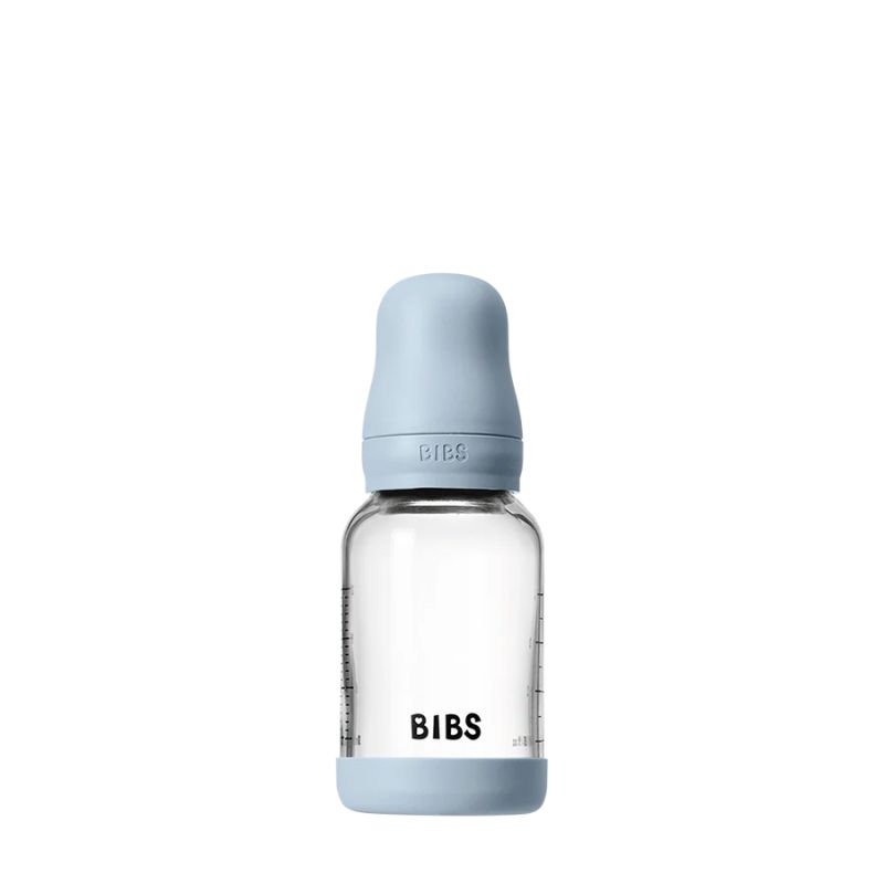 Bibs Γυάλινο Μπιμπερό Με Latex Θηλή 120ml Baby Blue