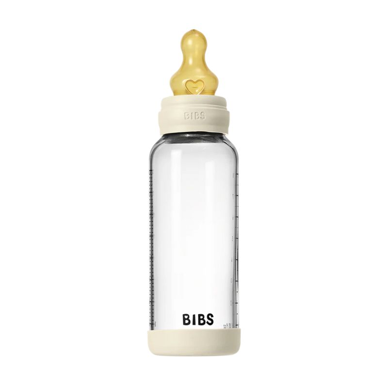 Bibs Γυάλινο Μπιμπερό Με Latex Θηλή 240ml Ivory