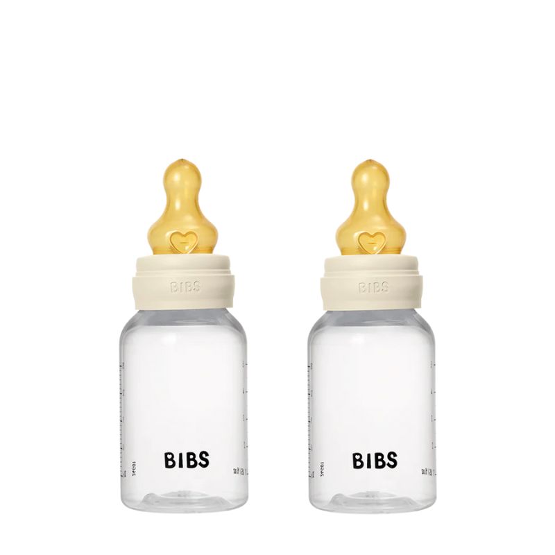 Bibs Σετ Πλαστικά Μπιμπερό Με Θηλή Latex 2 τμχ 150ml Ivory