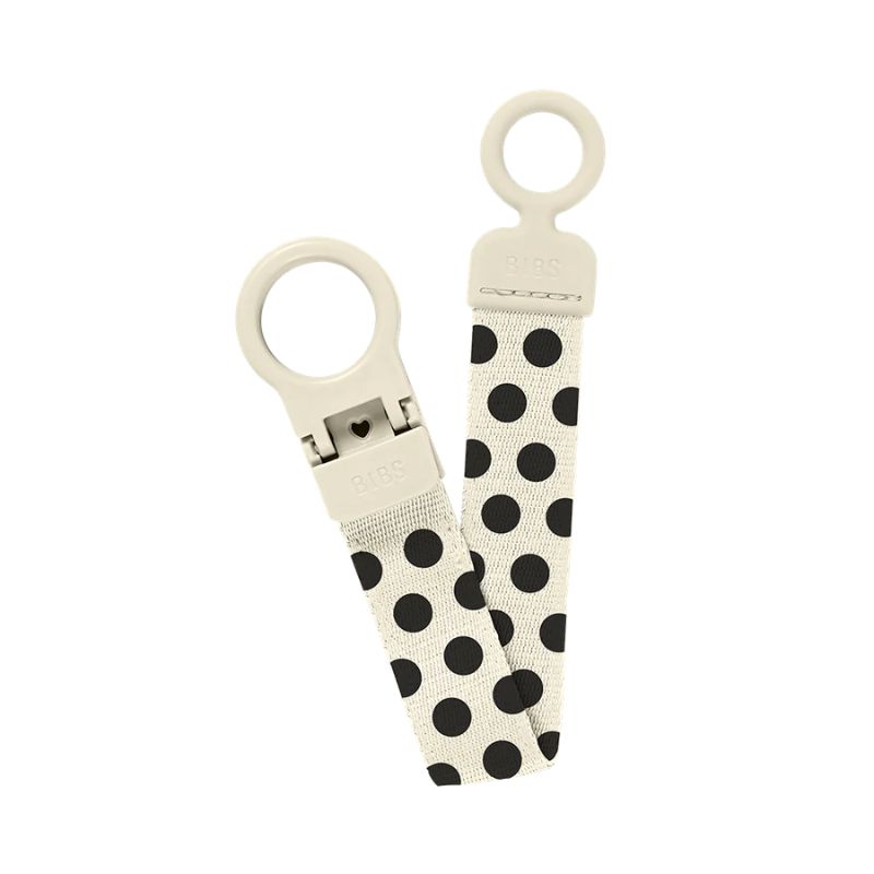 Bibs Loop Studio Polka Κλιπ Πιπίλας Για 0+ Μηνών Ivory / Black