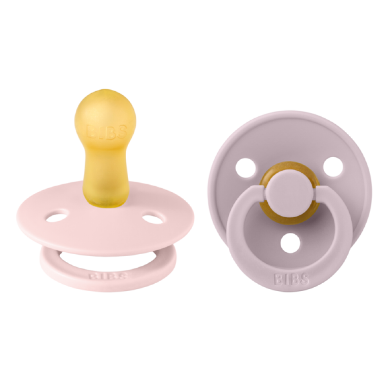 Bibs Colour Σετ Στρογγυλές Πιπίλες Latex 2 τμχ Νο2 6-18 Μηνών Blossom / Dusky Lilac