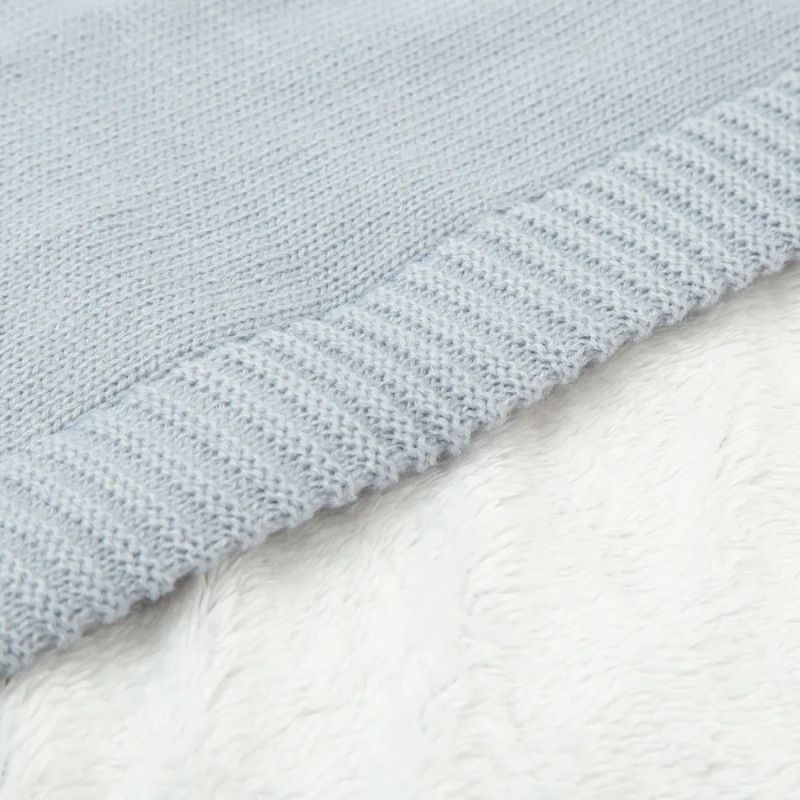Bimbidreams Πλεκτή Κουβέρτα Με Fleece Coralina 80cm * 110cm Blue Grey Bimbidreams Πλεκτή Κουβέρτα Με Fleece Coralina 80cm * 110cm Blue Grey