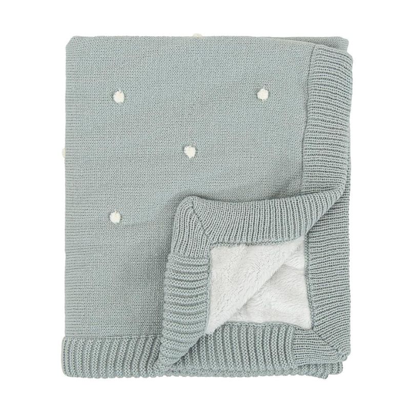 Bimbidreams Πλεκτή Κουβέρτα Με Fleece Coralina 80cm * 110cm Mint Bimbidreams Πλεκτή Κουβέρτα Με Fleece Coralina 80cm * 110cm Mint