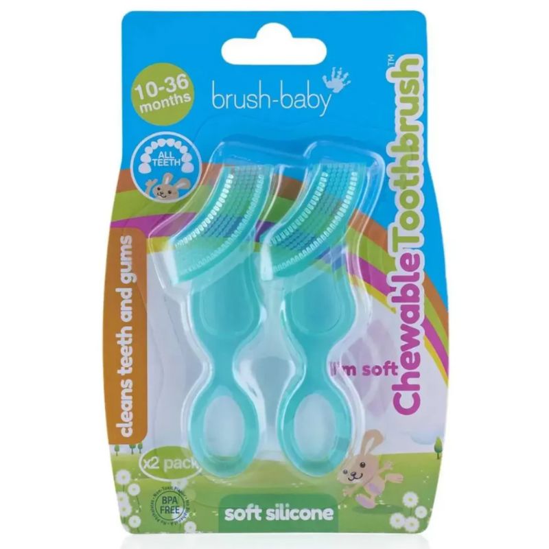 Brush-Baby Σετ Μασώμενες Οδοντόβουρτσες 2 τμχ Για 10-36 Μηνών