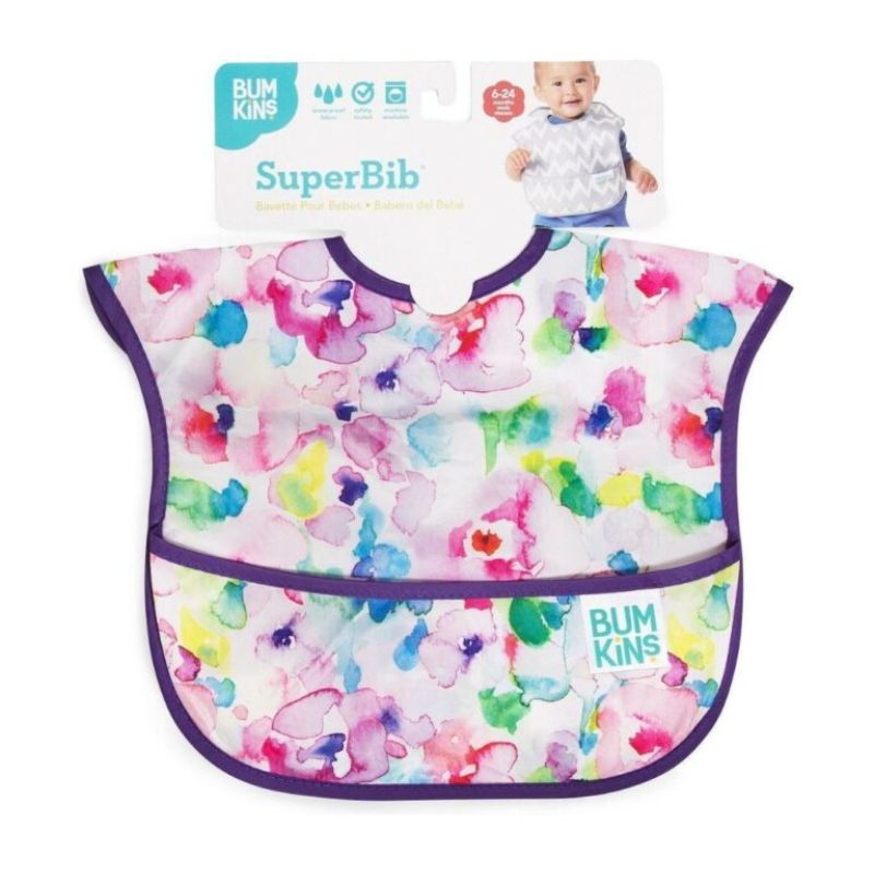 Bumkins SuperBib Αδιάβροχη Σαλιάρα Με Τσεπάκι Για 6-24 Μηνών Watercolor