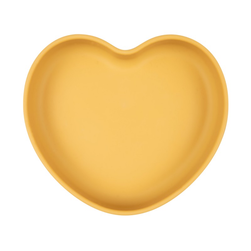 Canpolbabies Σιλικονούχο Πιάτο Καρδιά Yellow
