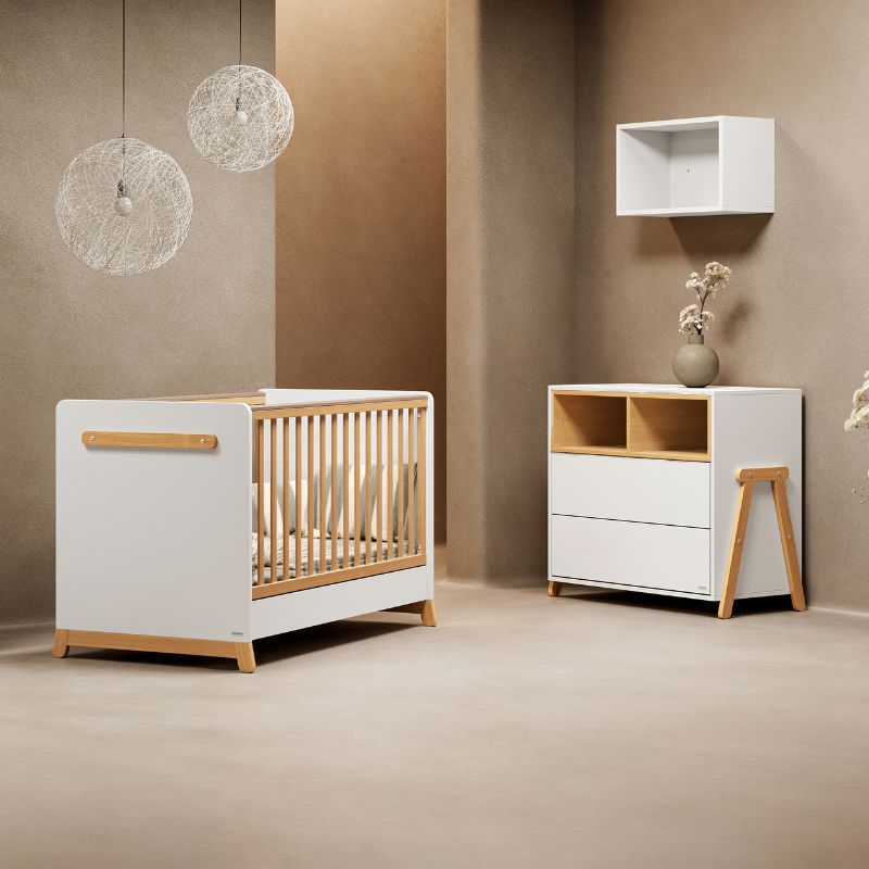 Casababy Palmer White Σετ Με Βρεφικό Κρεβάτι Μετατρεπόμενο Σε Προεφηβικό Και Βρεφική Συρταριέρα