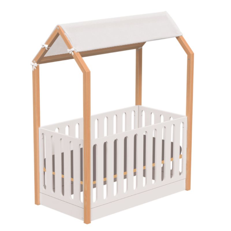 Casababy La Maison Ecru Βρεφικό Κρεβάτι Μετατρεπόμενο Σε Προεφηβικό Τύπου Μοντεσσόρι