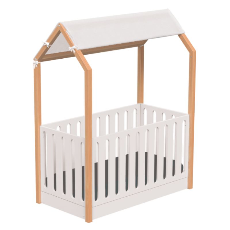 Casababy La Maison Ecru Βρεφικό Κρεβάτι Μετατρεπόμενο Σε Προεφηβικό Τύπου Μοντεσσόρι