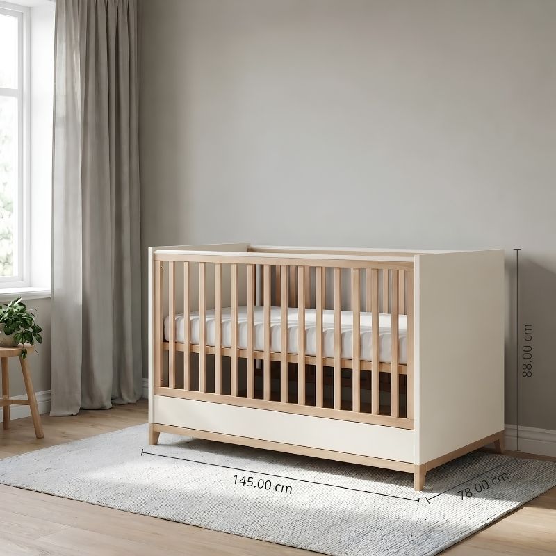 Casababy Zoom Vanilla Βρεφικό Κρεβάτι Μετατρεπόμενο Σε Προεφηβικό