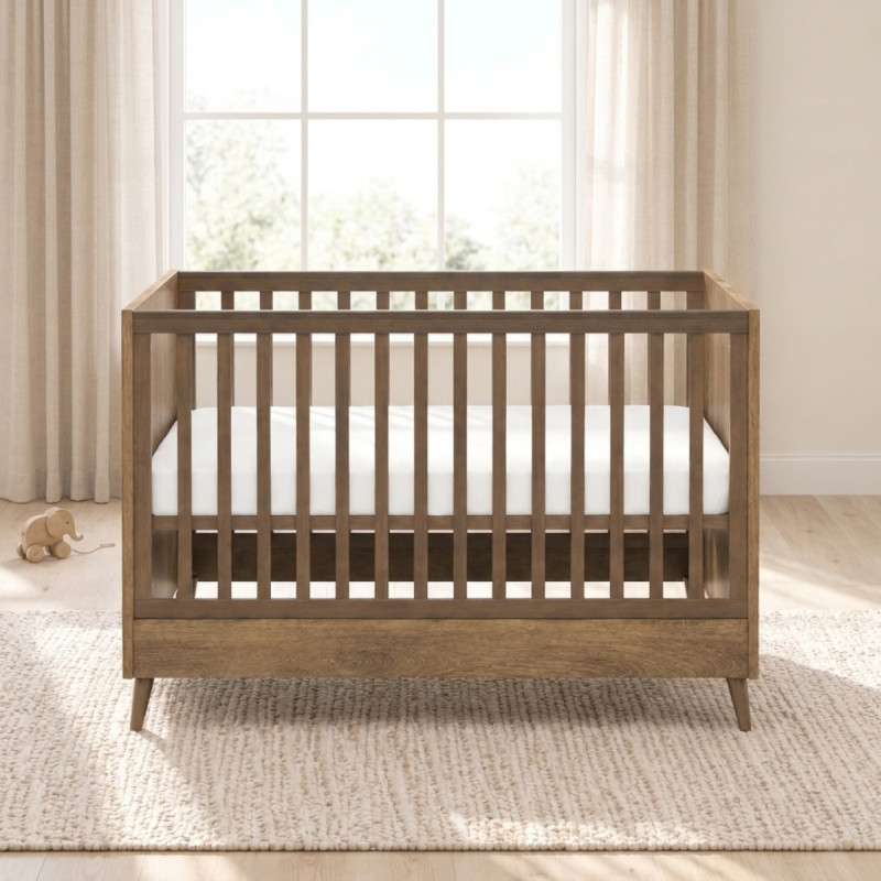 Casababy Elia Walnut Βρεφικό Κρεβάτι Μετατρεπόμενο