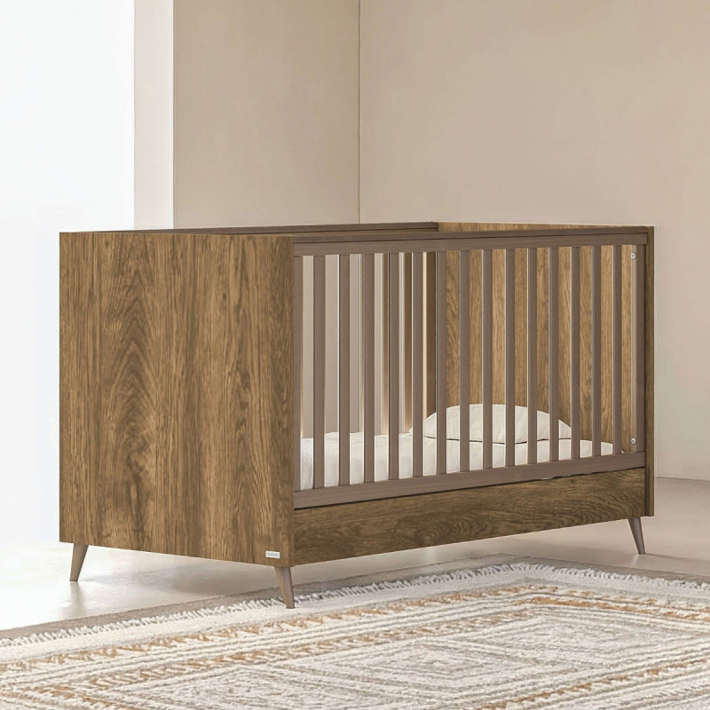 Casababy Elia Walnut Βρεφικό Κρεβάτι Μετατρεπόμενο