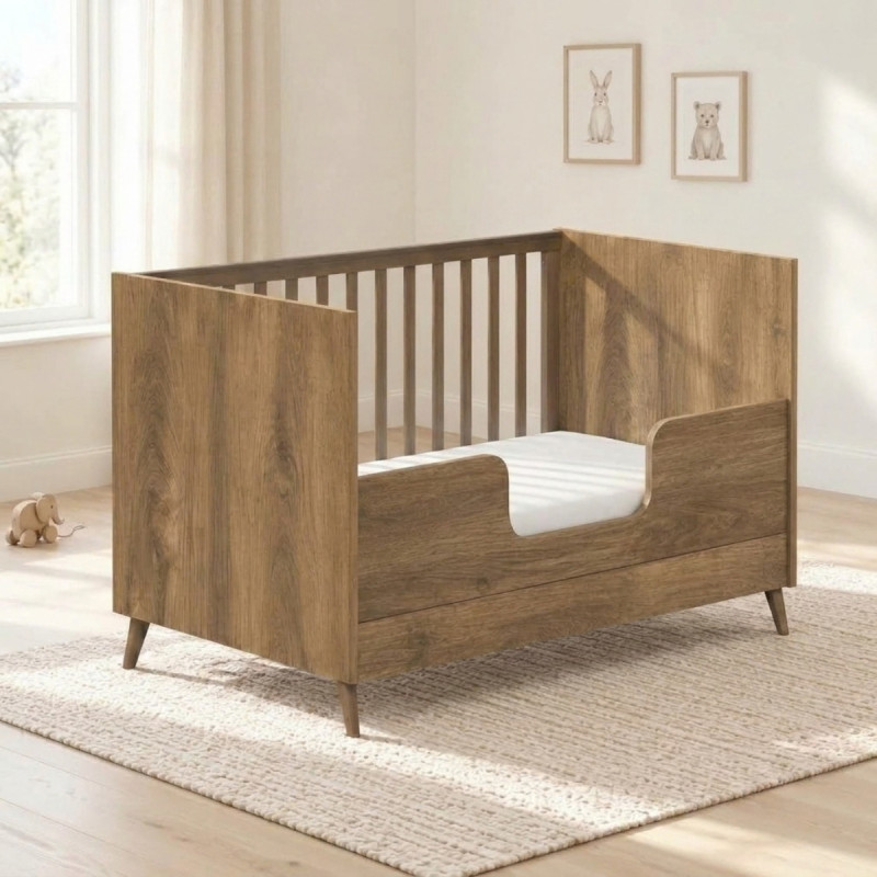 Casababy Elia Walnut Βρεφικό Κρεβάτι Μετατρεπόμενο