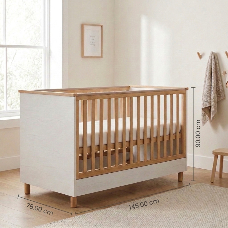 Casababy Lumi White Βρεφικό Κρεβάτι Μετατρεπόμενο Σε Προεφηβικό