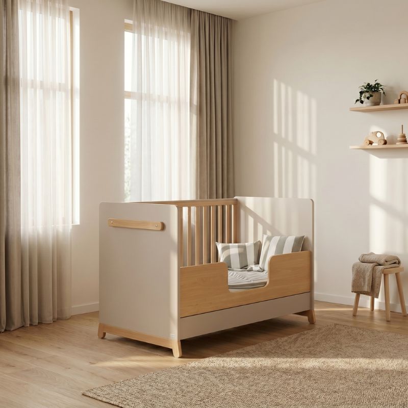 Casababy Palmer Beige Βρεφικό Κρεβάτι Μετατρεπόμενο Σε Προεφηβικό