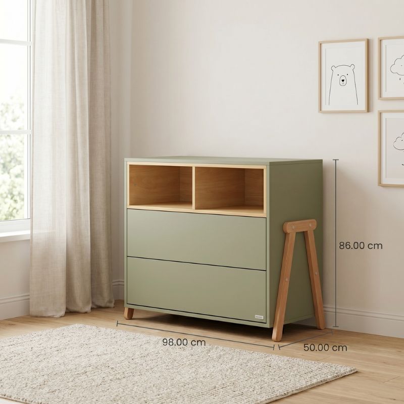 Casababy Palmer Olive Βρεφική Συρταριέρα