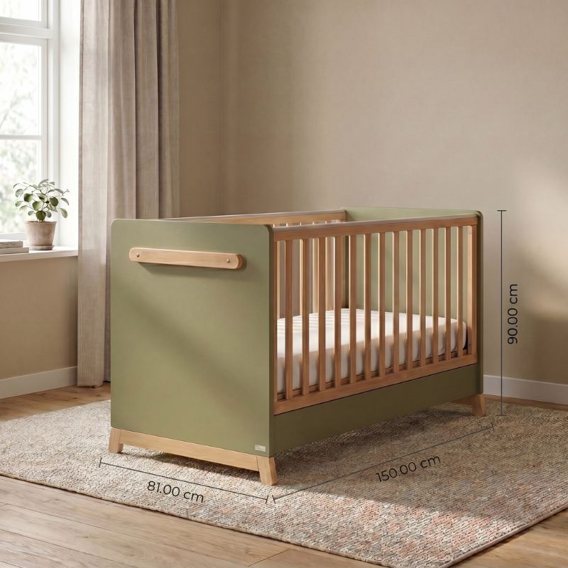 Casababy Palmer Olive Βρεφικό Κρεβάτι Μετατρεπόμενο Σε Προεφηβικό