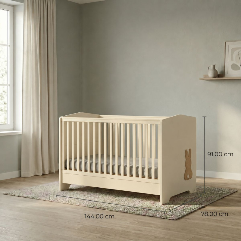 Casababy Rabbit Vanilla Βρεφικό Κρεβάτι Μετατρεπόμενο