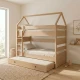 Casakids Kiddy Natural Κουκέτα Μετατρεπόμενη με Αποσπώμενη Σκάλα