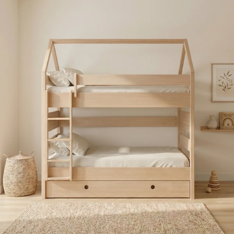 Casakids Kiddy Natural Κουκέτα Μετατρεπόμενη με Αποσπώμενη Σκάλα