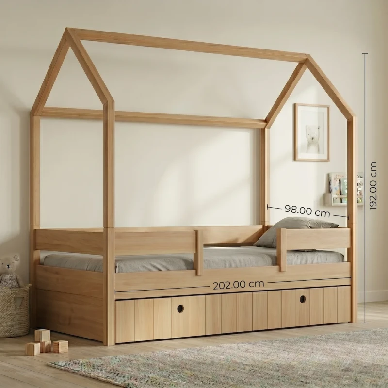 Casakids Kiddy Natural Κρεβάτι Montessori 3-Σε-1