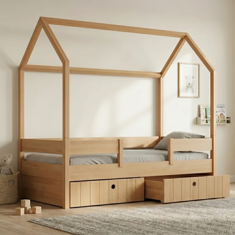 Casakids Kiddy Natural Κρεβάτι Montessori 3-Σε-1