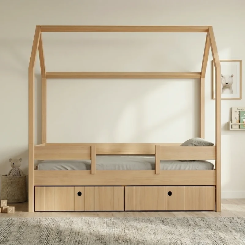 Casakids Kiddy Natural Κρεβάτι Montessori 3-Σε-1