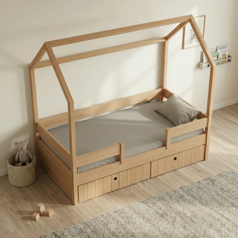 Casakids Kiddy Natural Κρεβάτι Montessori 3-Σε-1